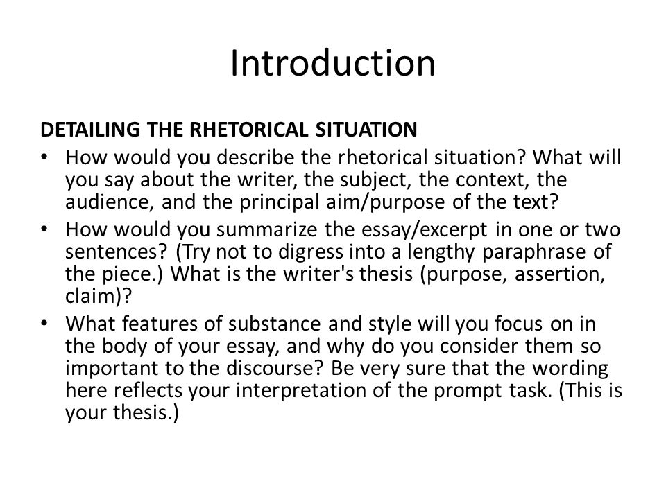How to write a rhetorical situation essay